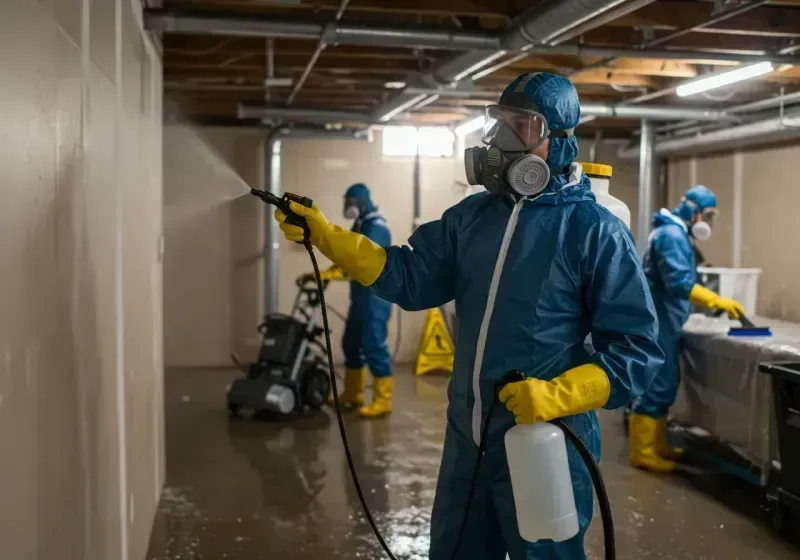 Basement Sanitization and Antimicrobial Treatment process in Beaufort, NC