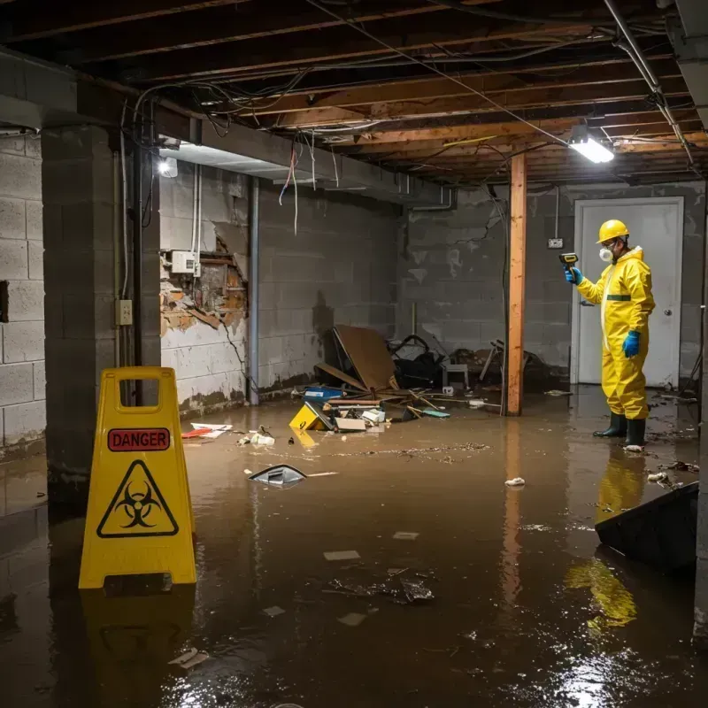 Flooded Basement Electrical Hazard in Beaufort, NC Property